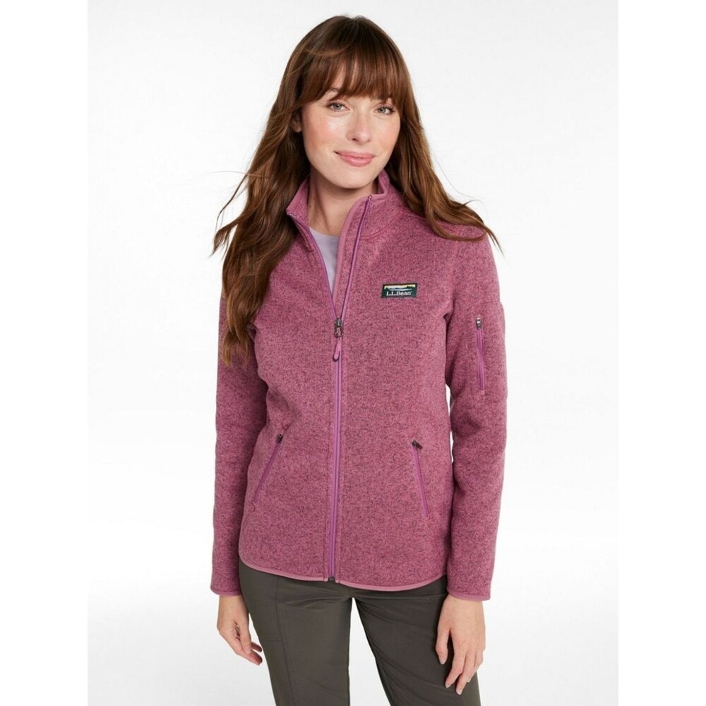 L.L.Bean Sweater Fleece Full-Zip Jacket Raisin Brown XS